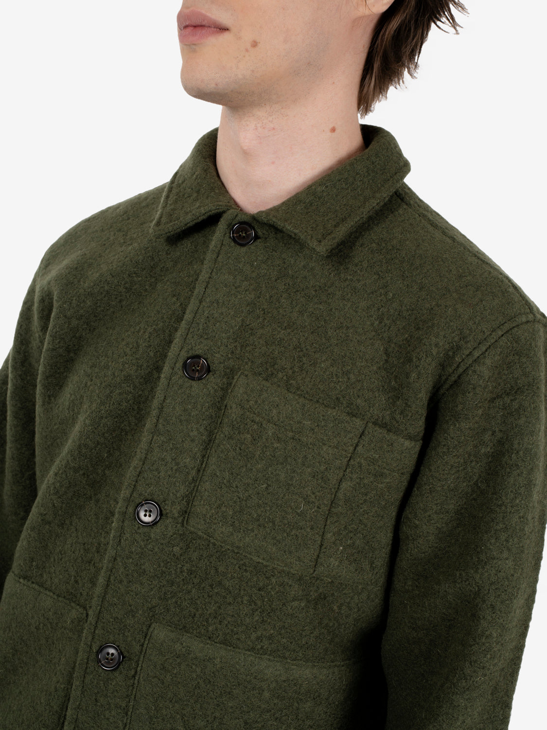 Uniform jacket wool fleece olive