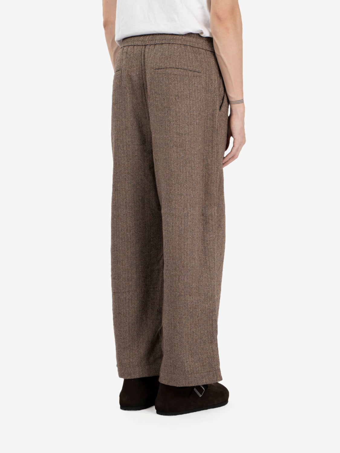 Wool Herringbone Gillespie pant brown