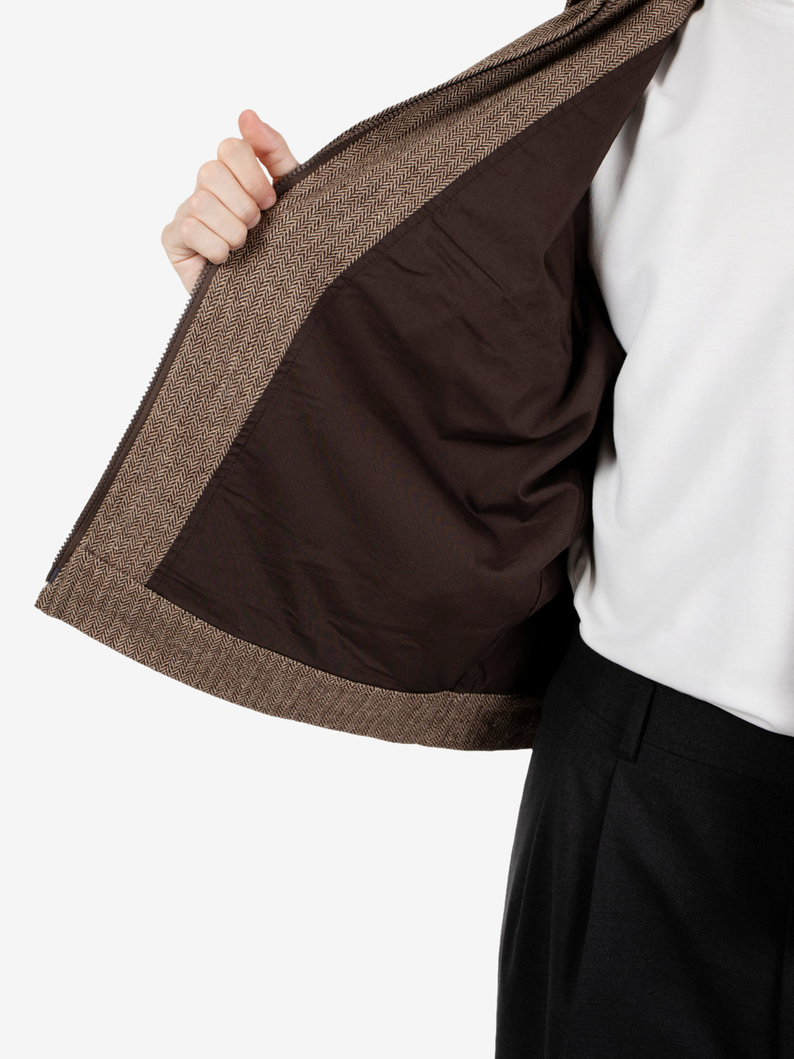 Wool Herringbone jacket brown