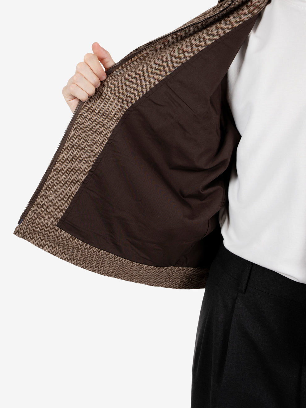 Wool Herringbone jacket brown