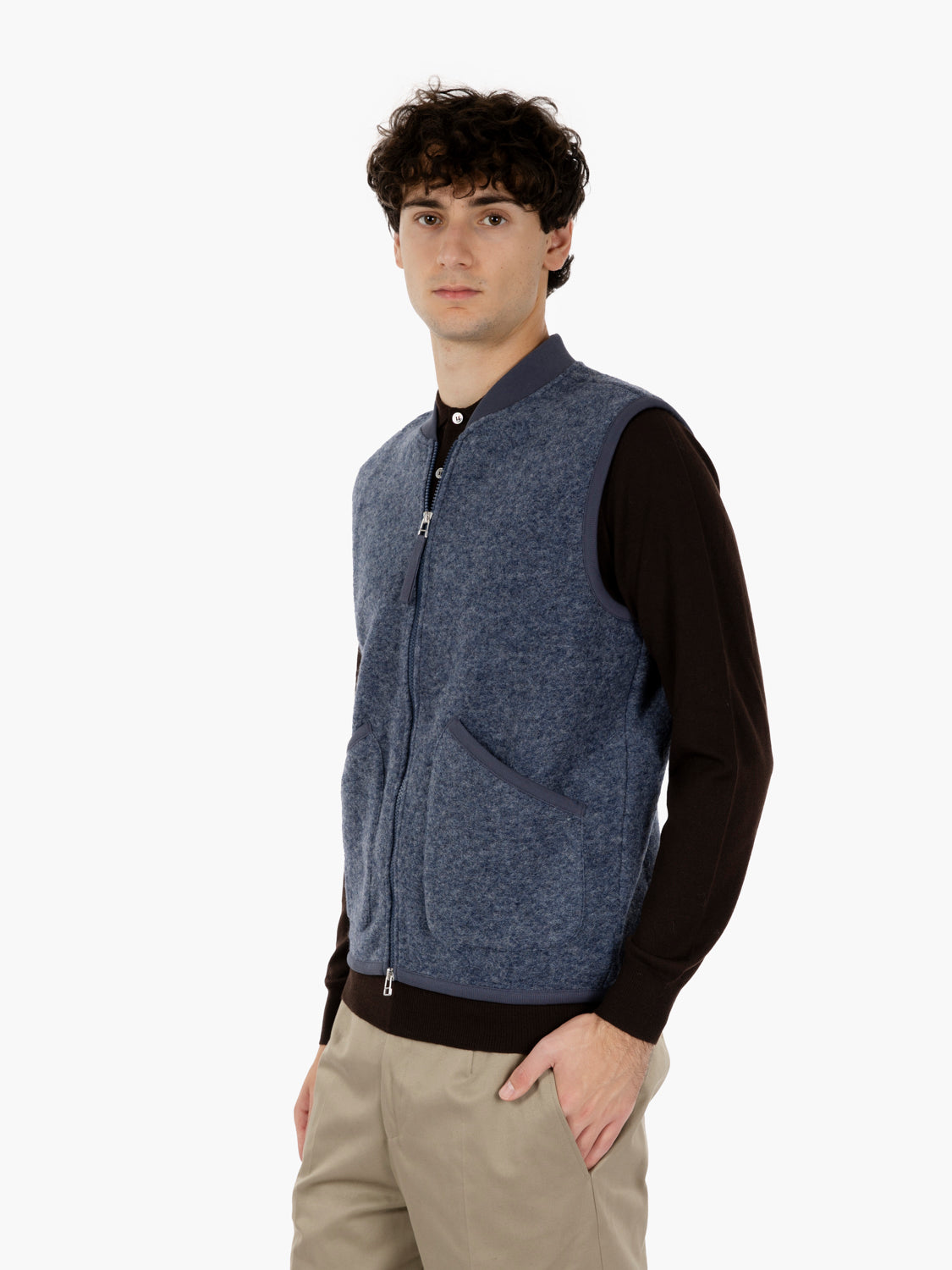 Zip Waistcost slate blue