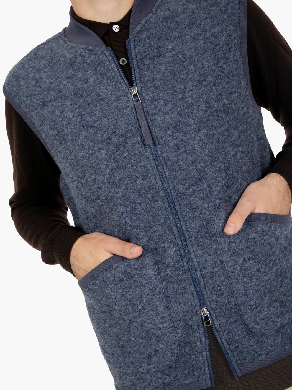 Zip Waistcost slate blue