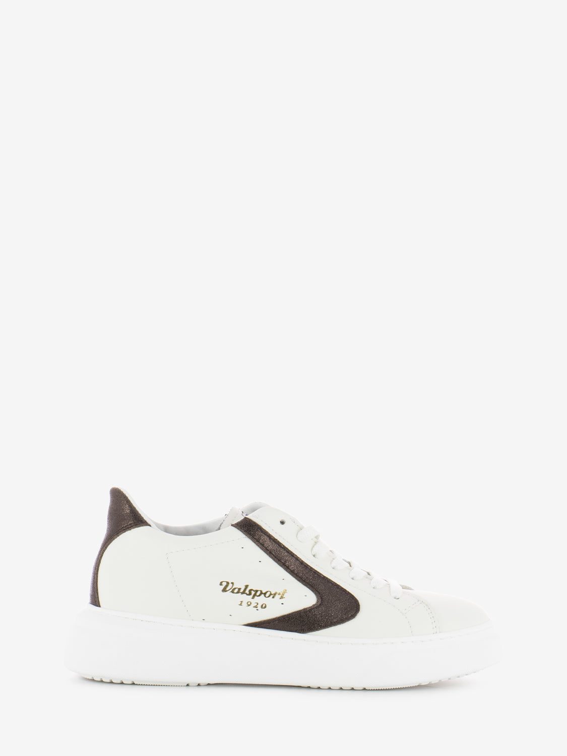 Sneakers Tournament nappa white / dark brown / glitter