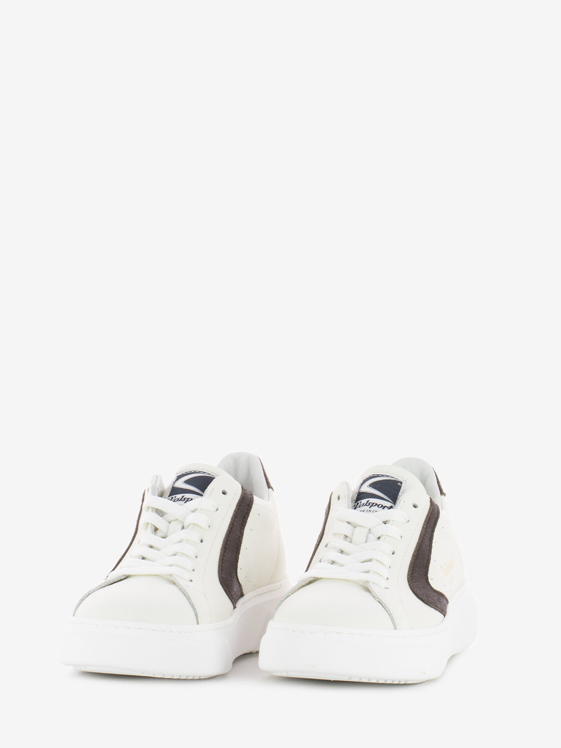 Sneakers Tournament nappa white / dark brown / glitter