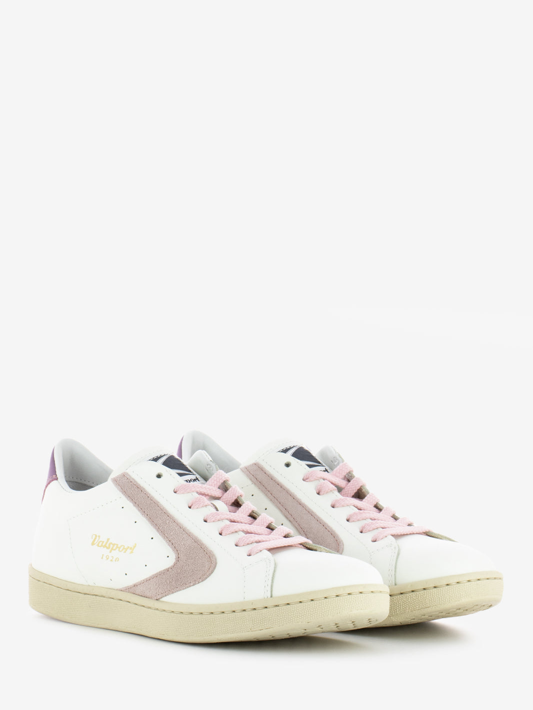 Sneakers Tournament nappa suede bianco / ciclamino
