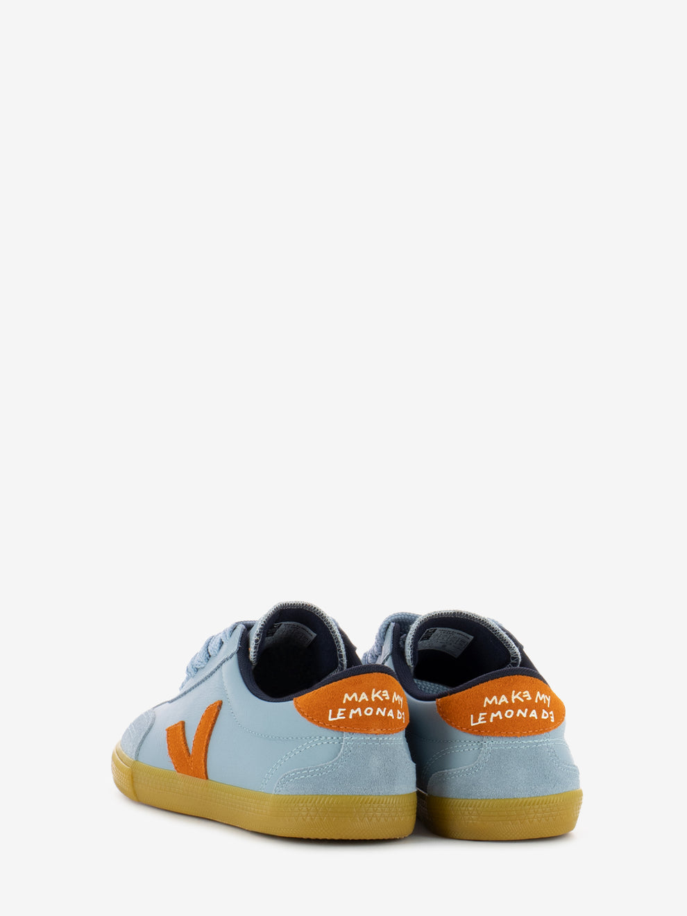 Sneakers pelle e camoscio steel / pumpkin