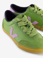 VEJA - Sneakers pelle e camoscio kiwi / orchid