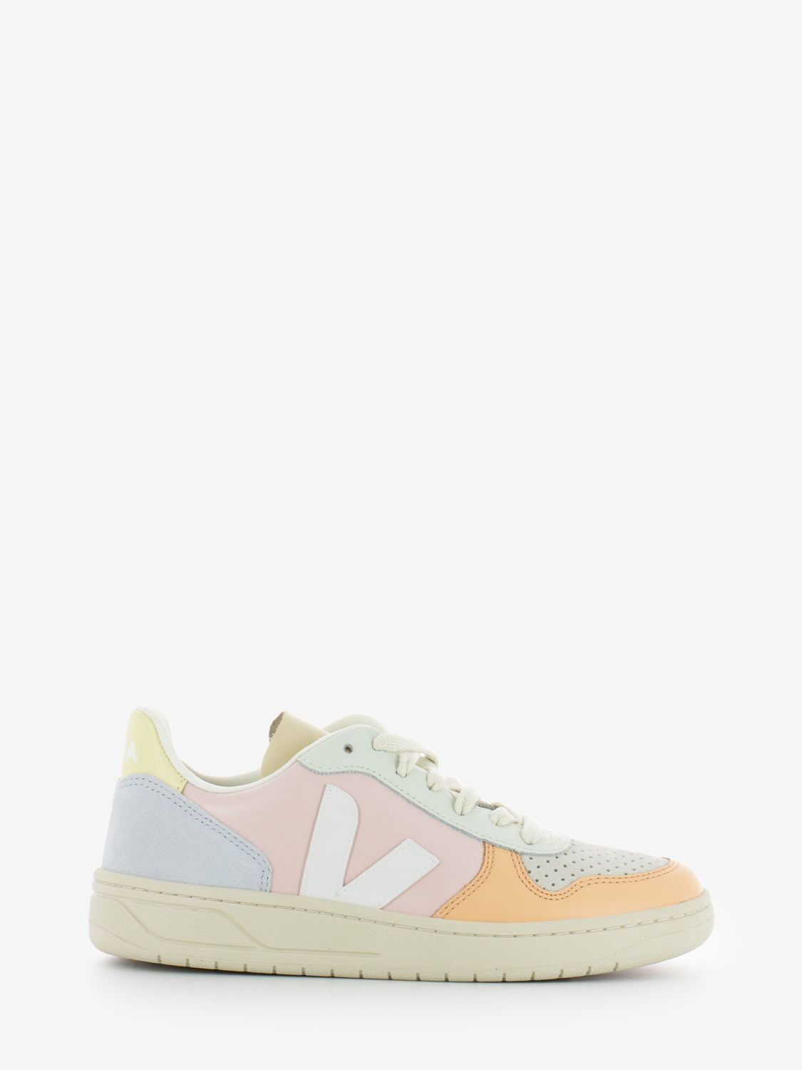 V-10 in pelle petale / white / multicolor