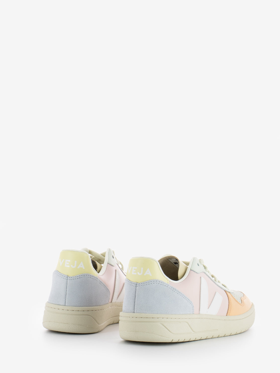 V-10 in pelle petale / white / multicolor