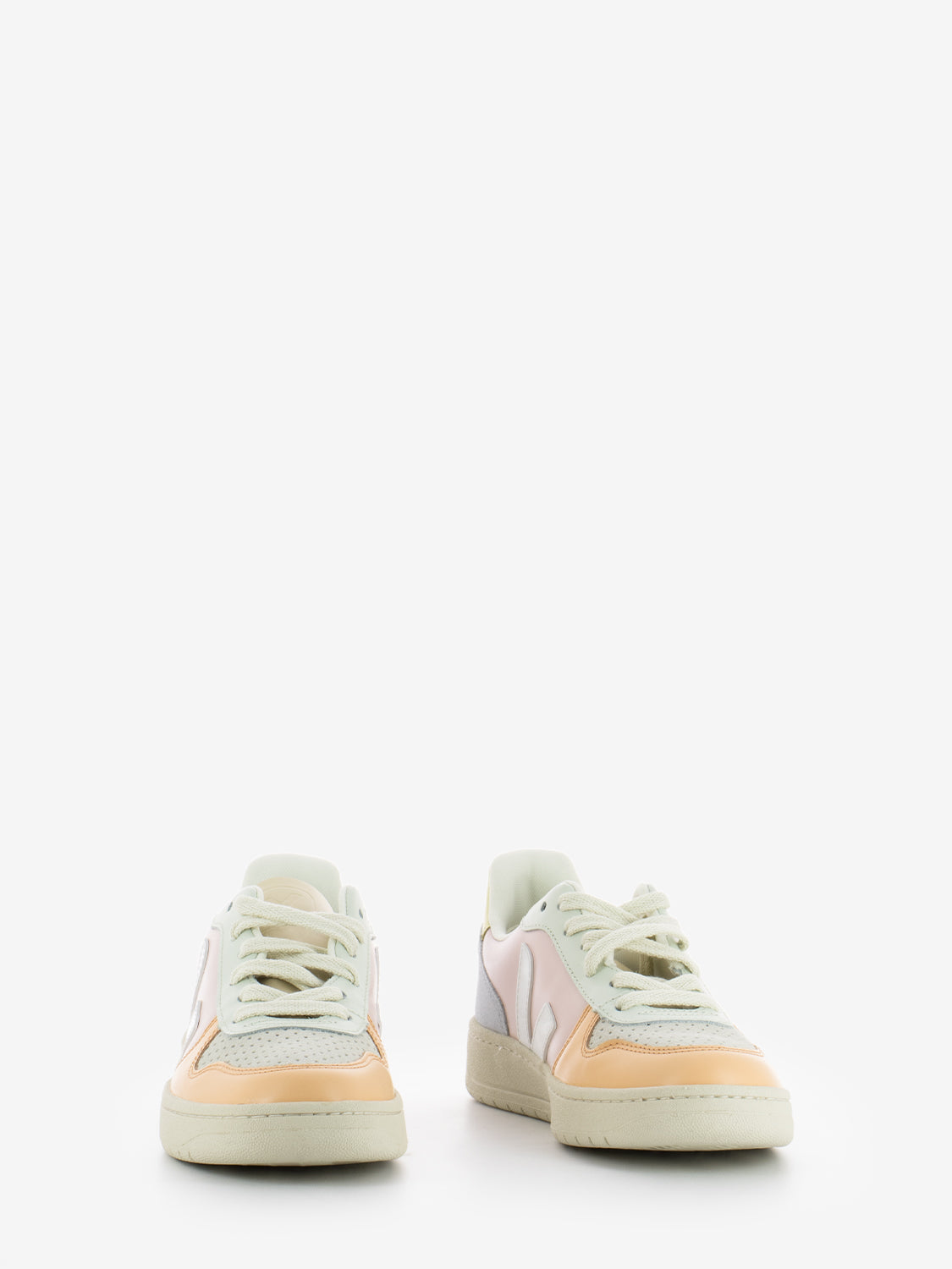 V-10 in pelle petale / white / multicolor