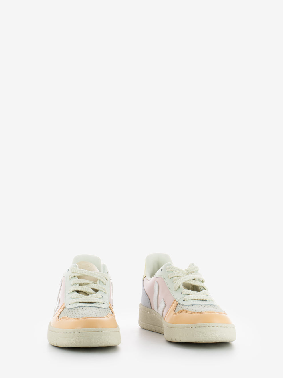 V-10 in pelle petale / white / multicolor