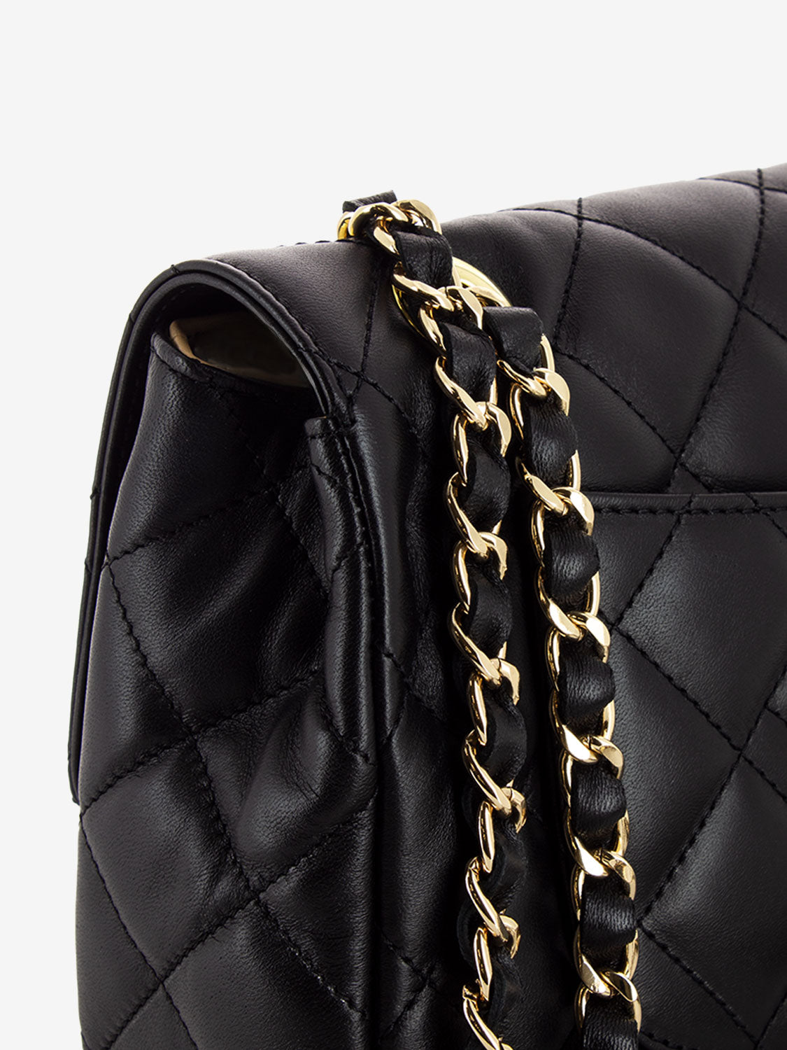 Small quilted bag black / gold