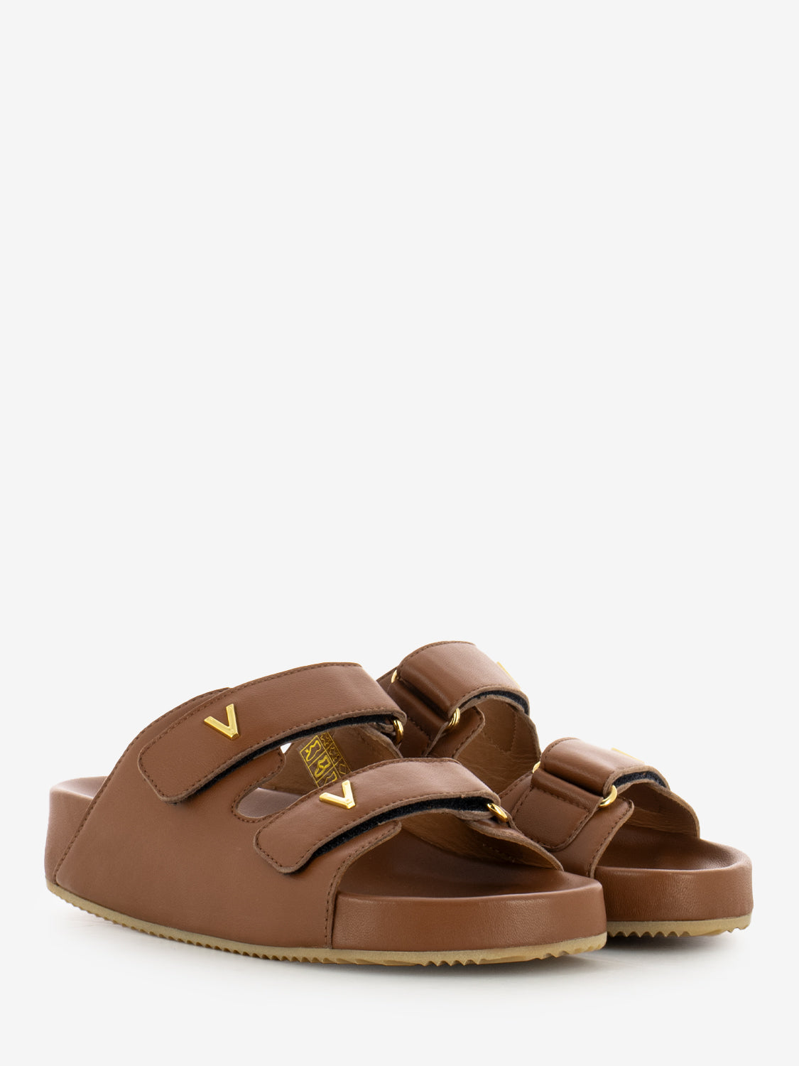 Double leather band slipper