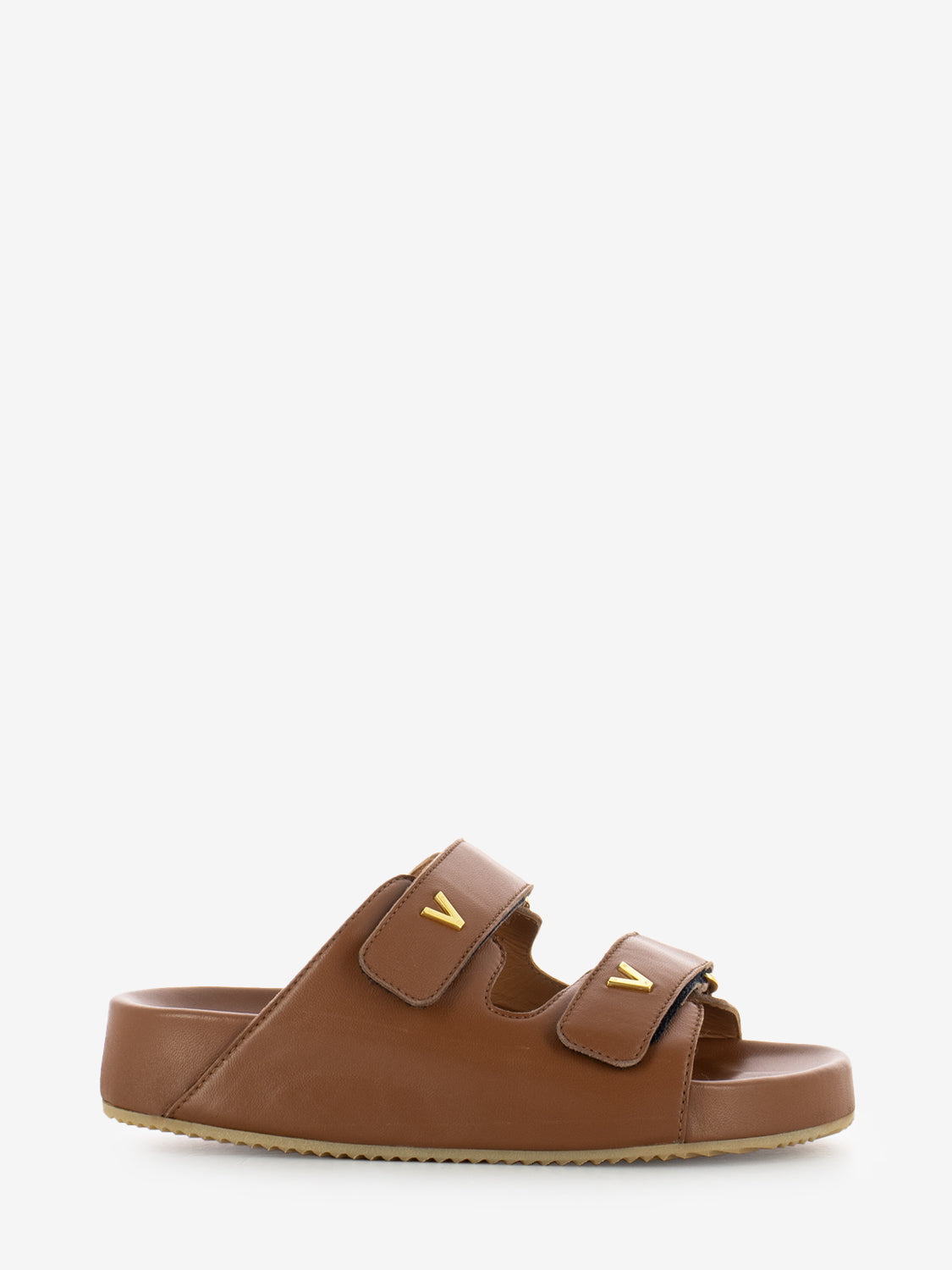 Double leather band slipper