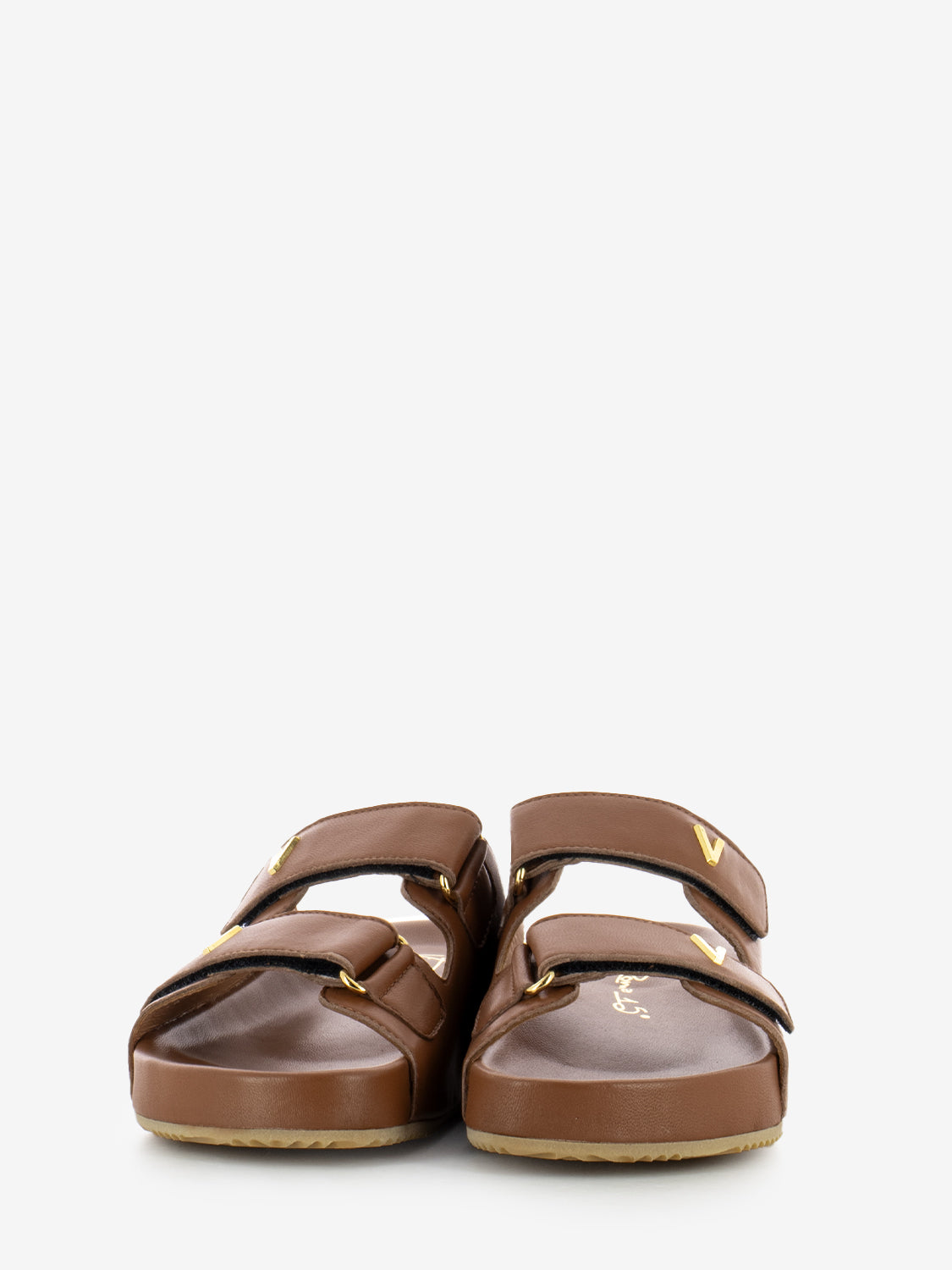 Double leather band slipper