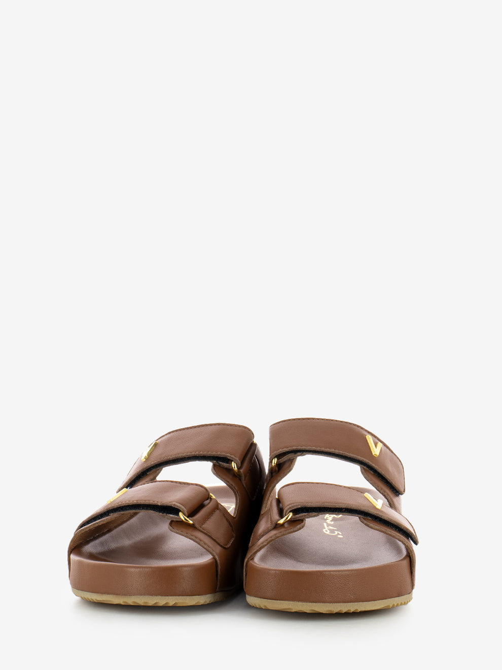 Double leather band slipper