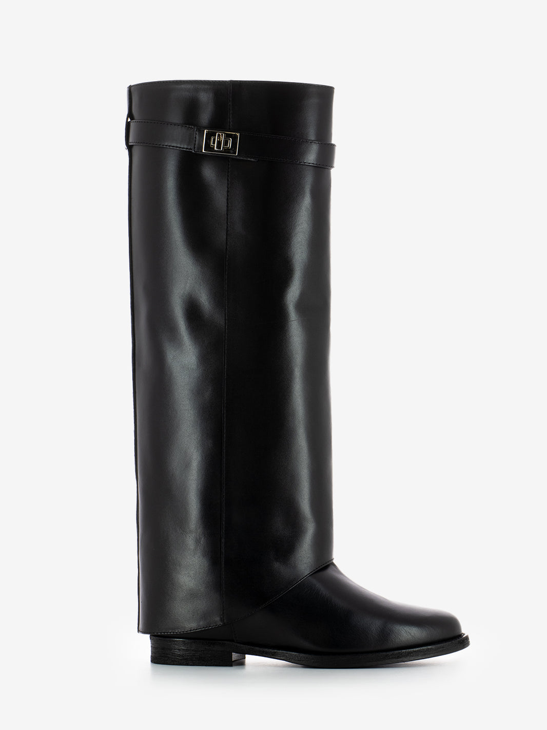 Stivali con risvolto e lucchetto nero