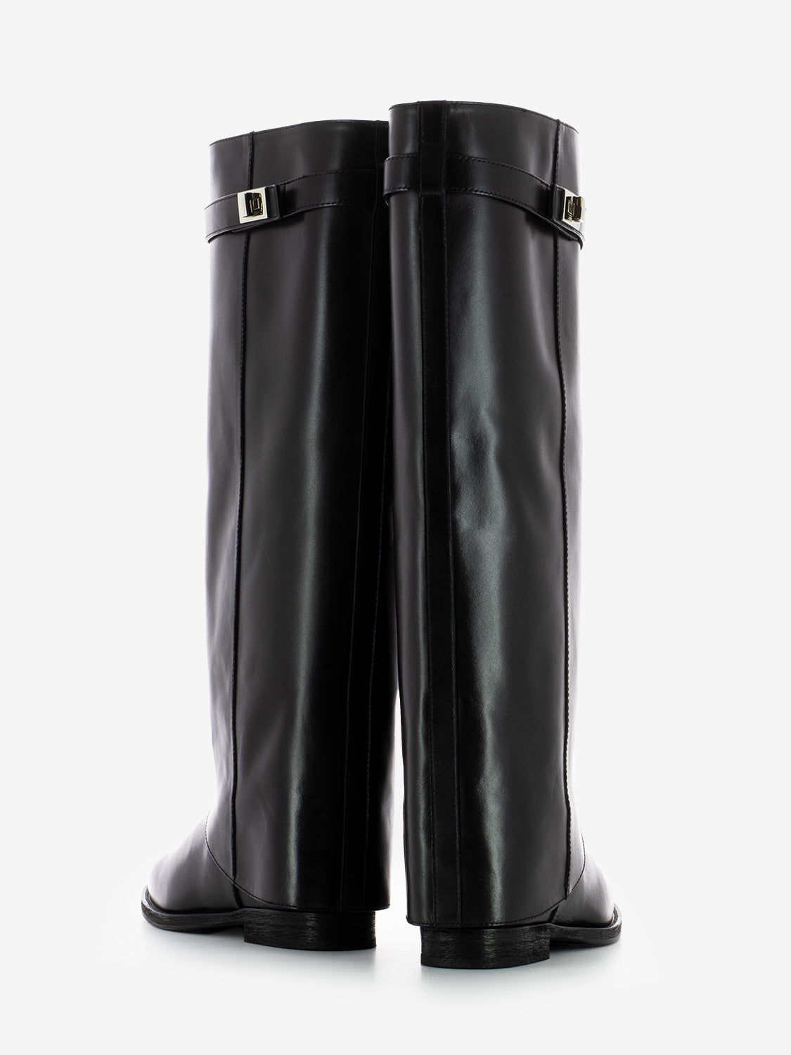 Stivali con risvolto e lucchetto nero