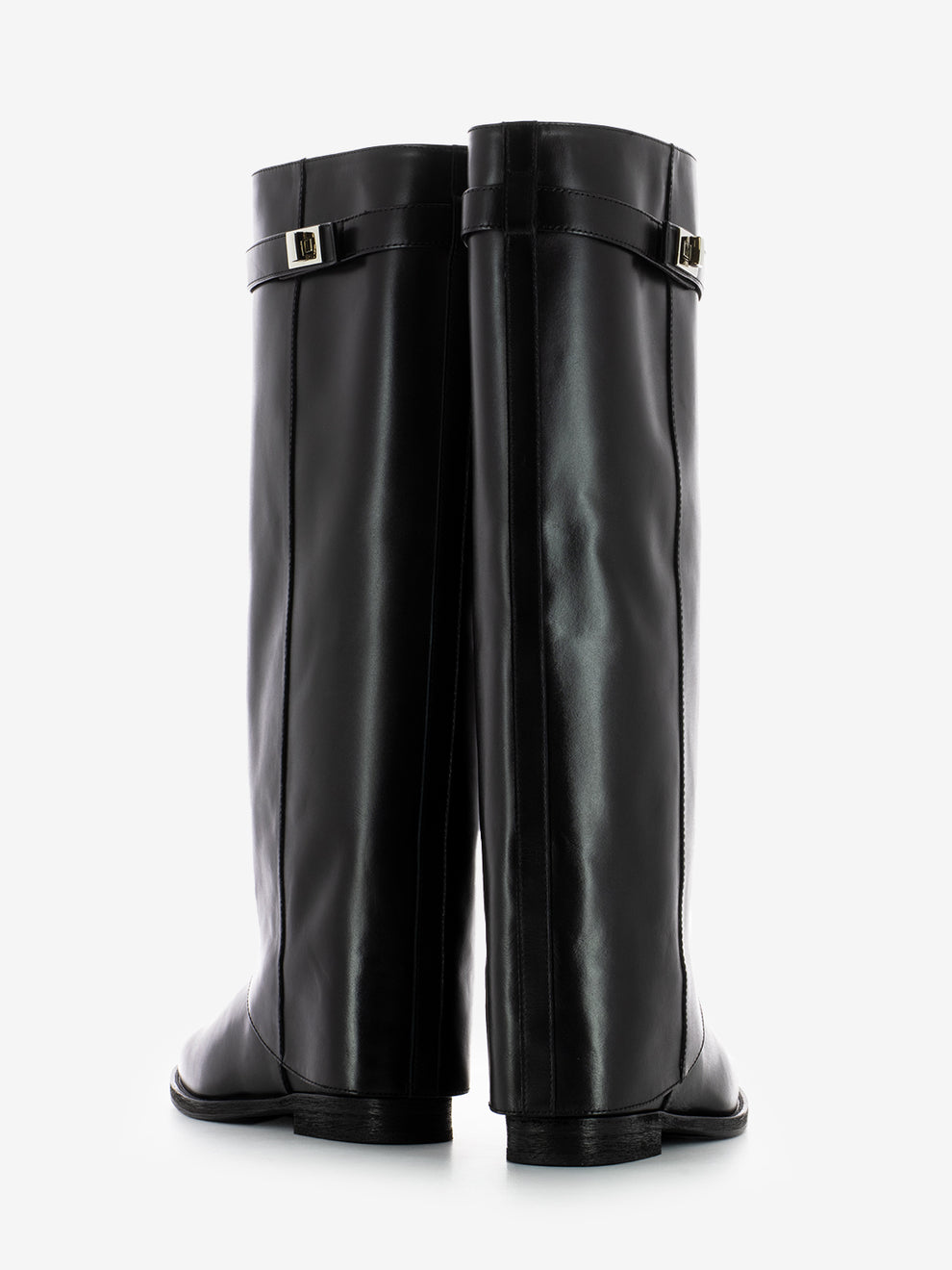 Stivali con risvolto e lucchetto nero