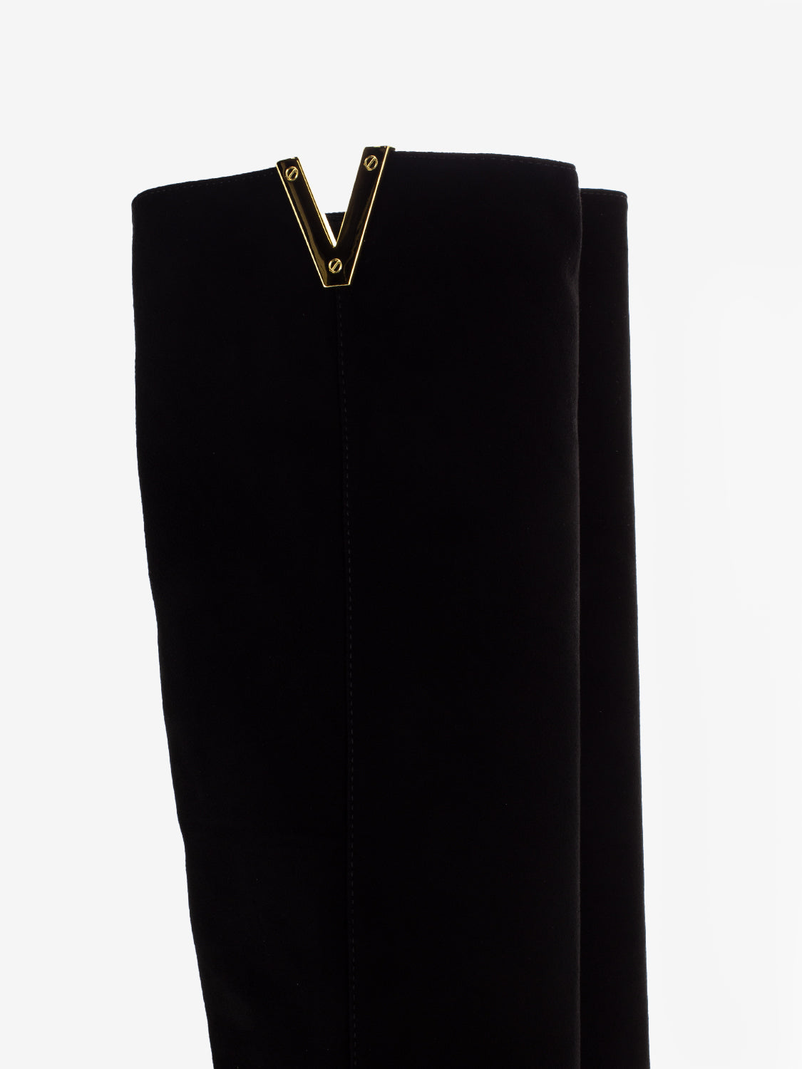 Stivali in suede con tacco fine nero