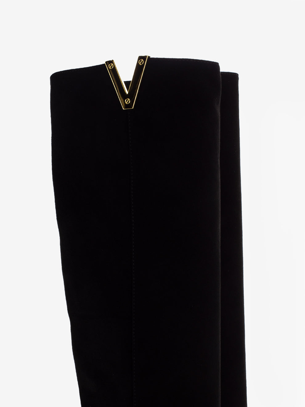 Stivali in suede con tacco fine nero