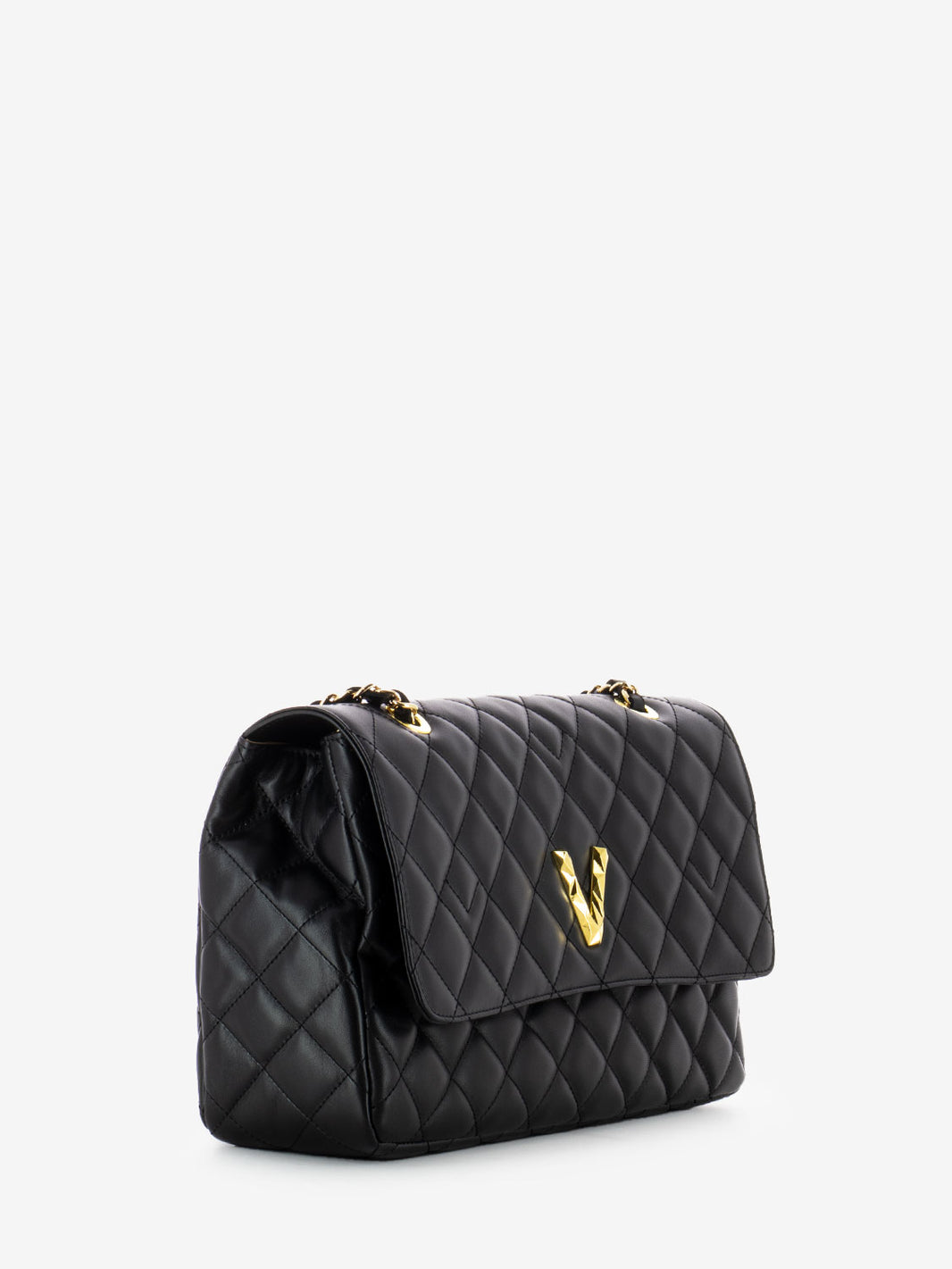Borsa trapunta matelassè nero / oro