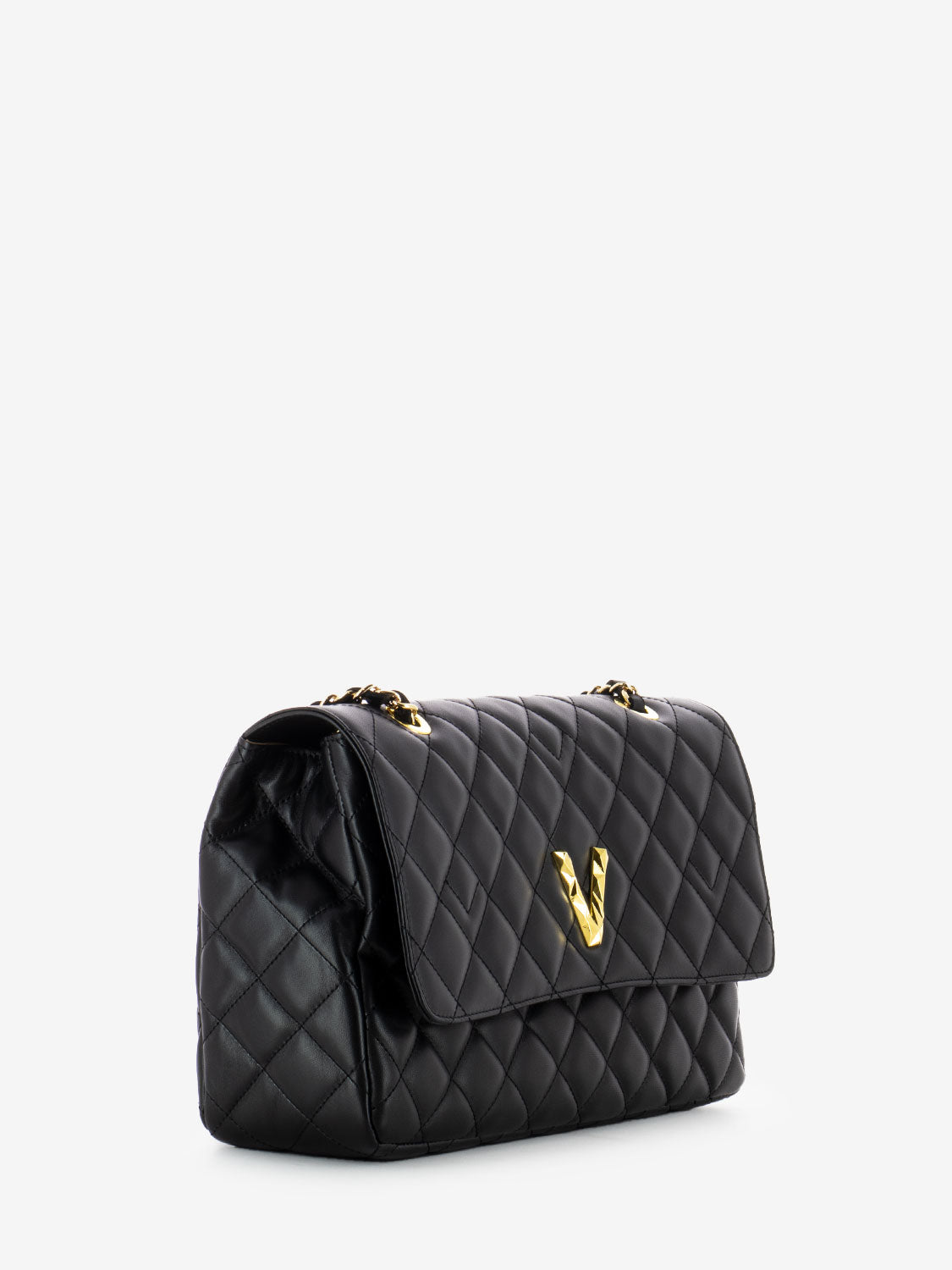 Borsa trapunta matelassè nero / oro
