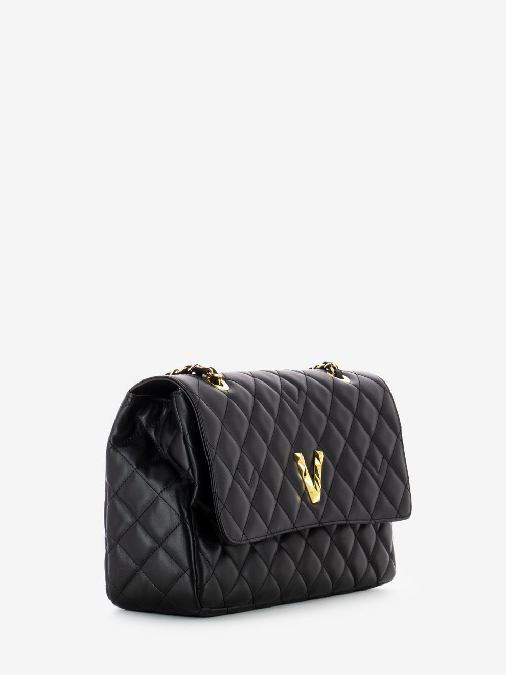 Borsa trapunta matelassè nero / oro