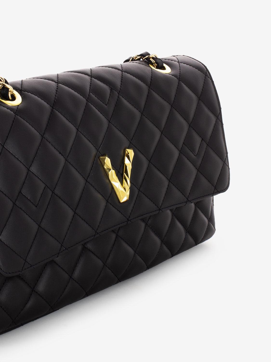 Borsa trapunta matelassè nero / oro