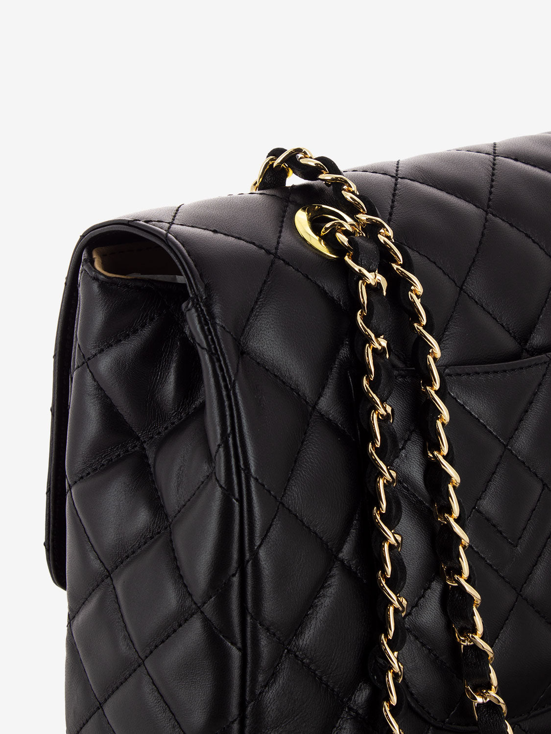 Borsa trapunta matelassè nero / oro