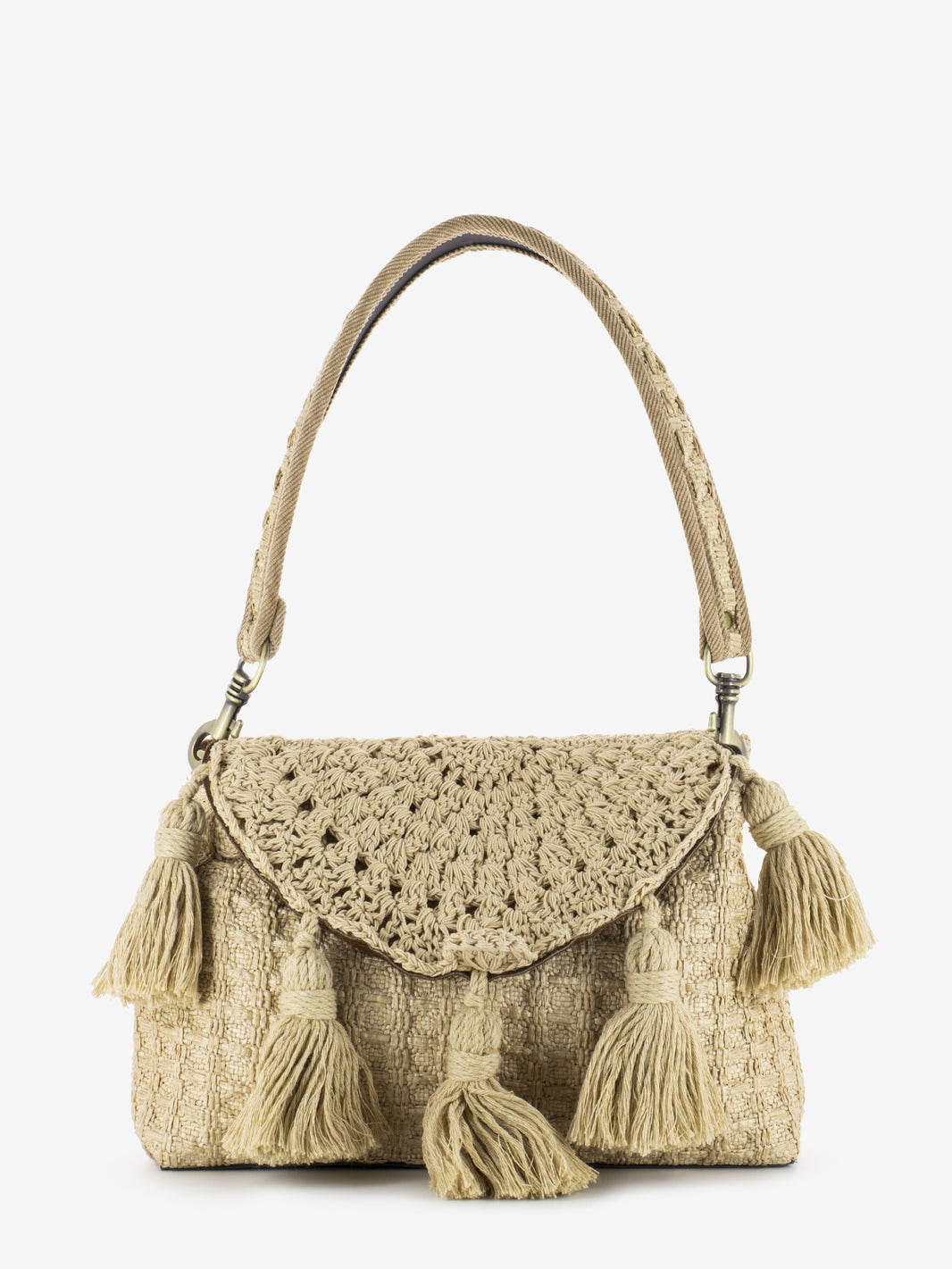 Borsa a spalla Isla cotton beige