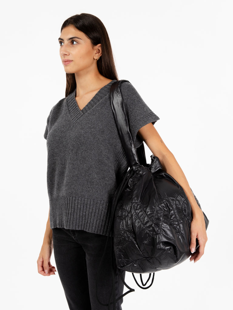 VIC MATIE' - Borsa Paddington in nylon nera