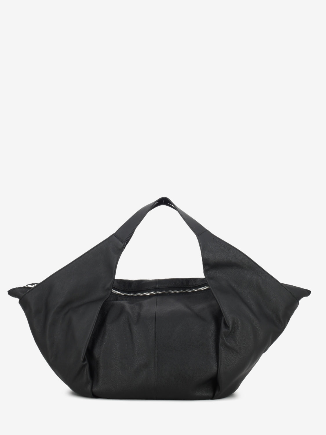 Black leather sauvage bag