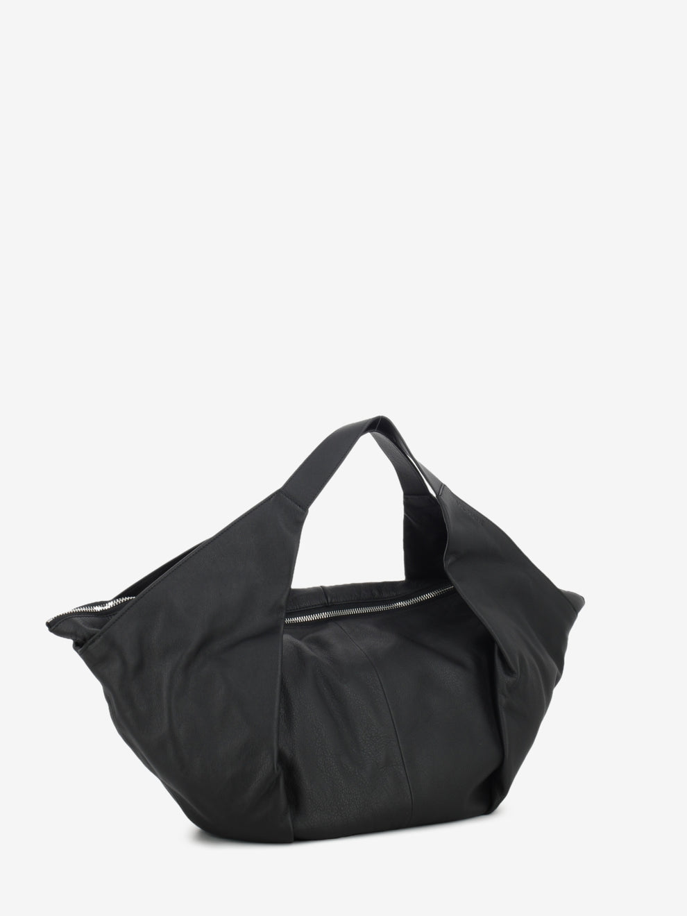 Black leather sauvage bag
