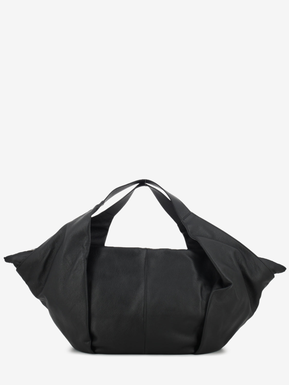 Black leather sauvage bag