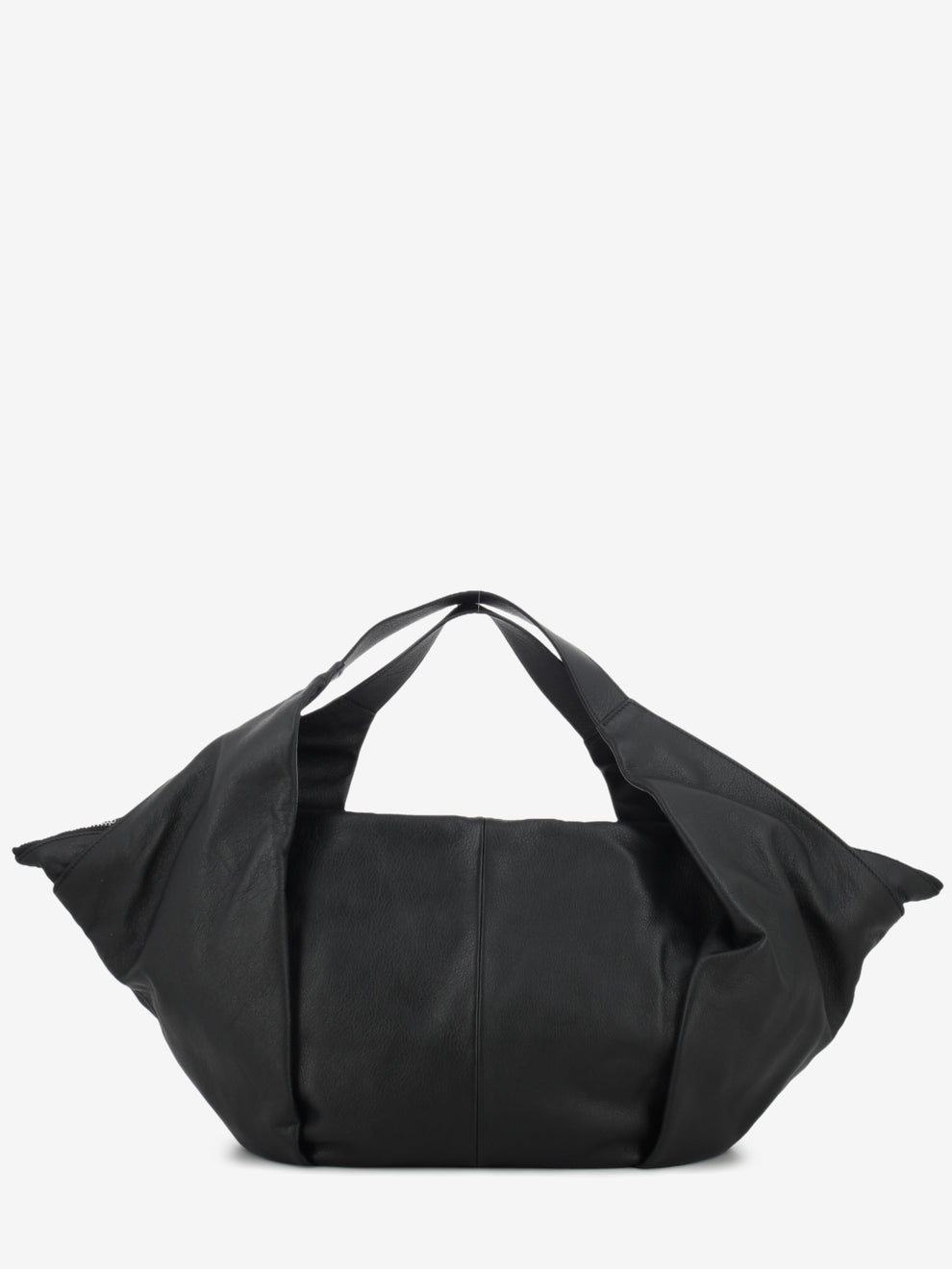 Black leather sauvage bag
