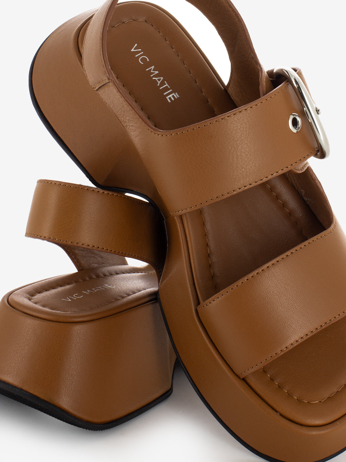 シューズ・サンダルその他 VIC MATIE Woman Flat sandals Brown 1G3250DE02BQHB S20 VIC MATIE' - Logic sandals with leather straps | STIMM