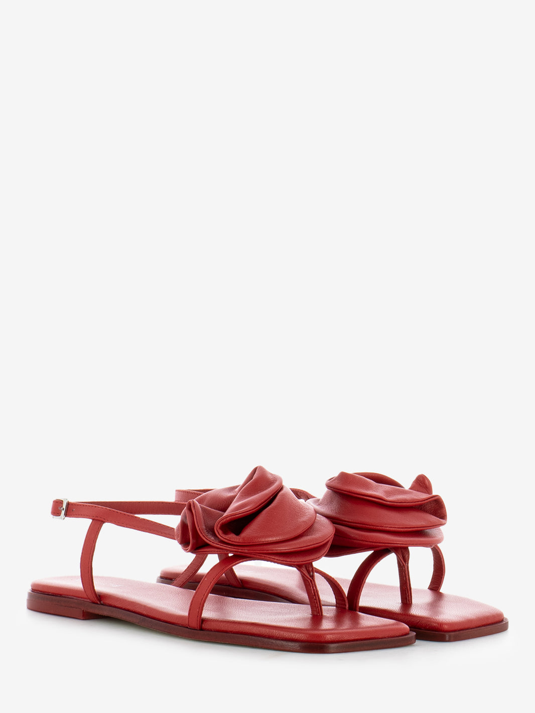 Logic sandals in red leather