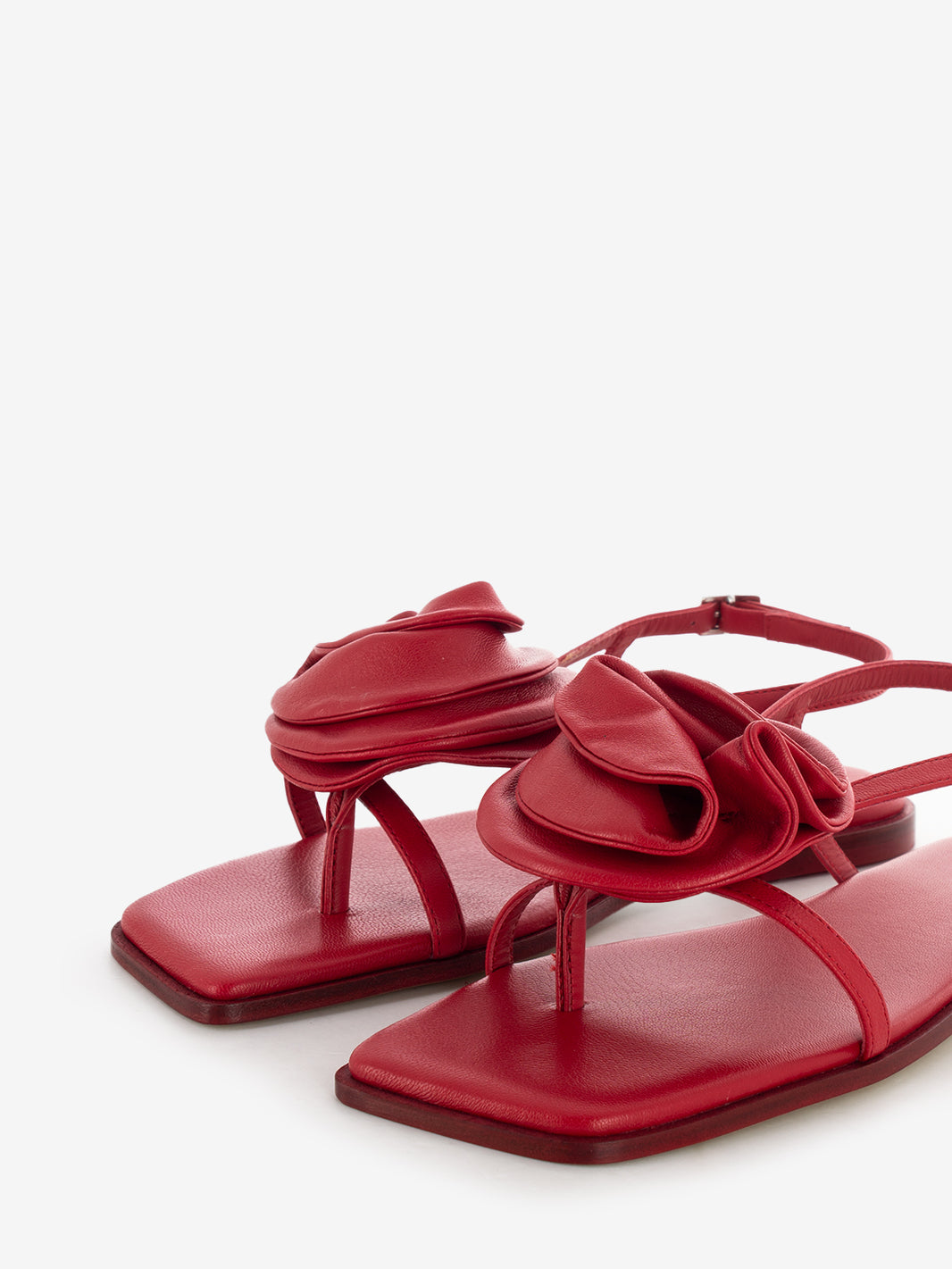 Logic sandals in red leather