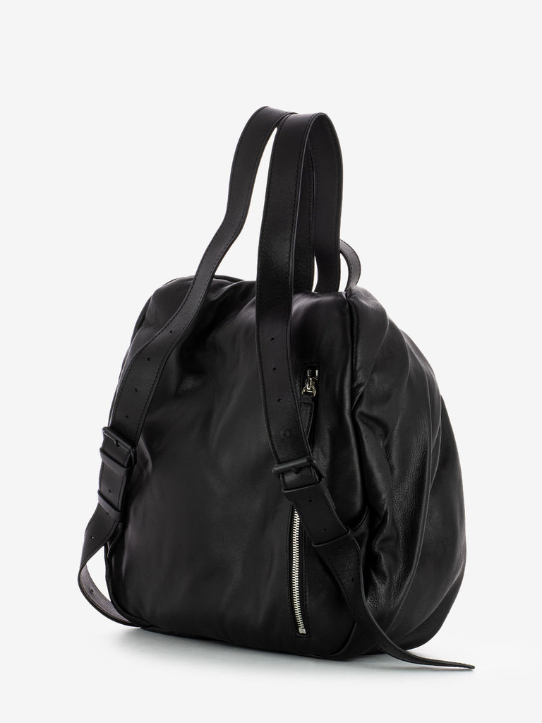 VIC MATIE' - Zaino con zip centrale in pelle nero