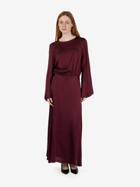 Abito lungo satin bordeaux