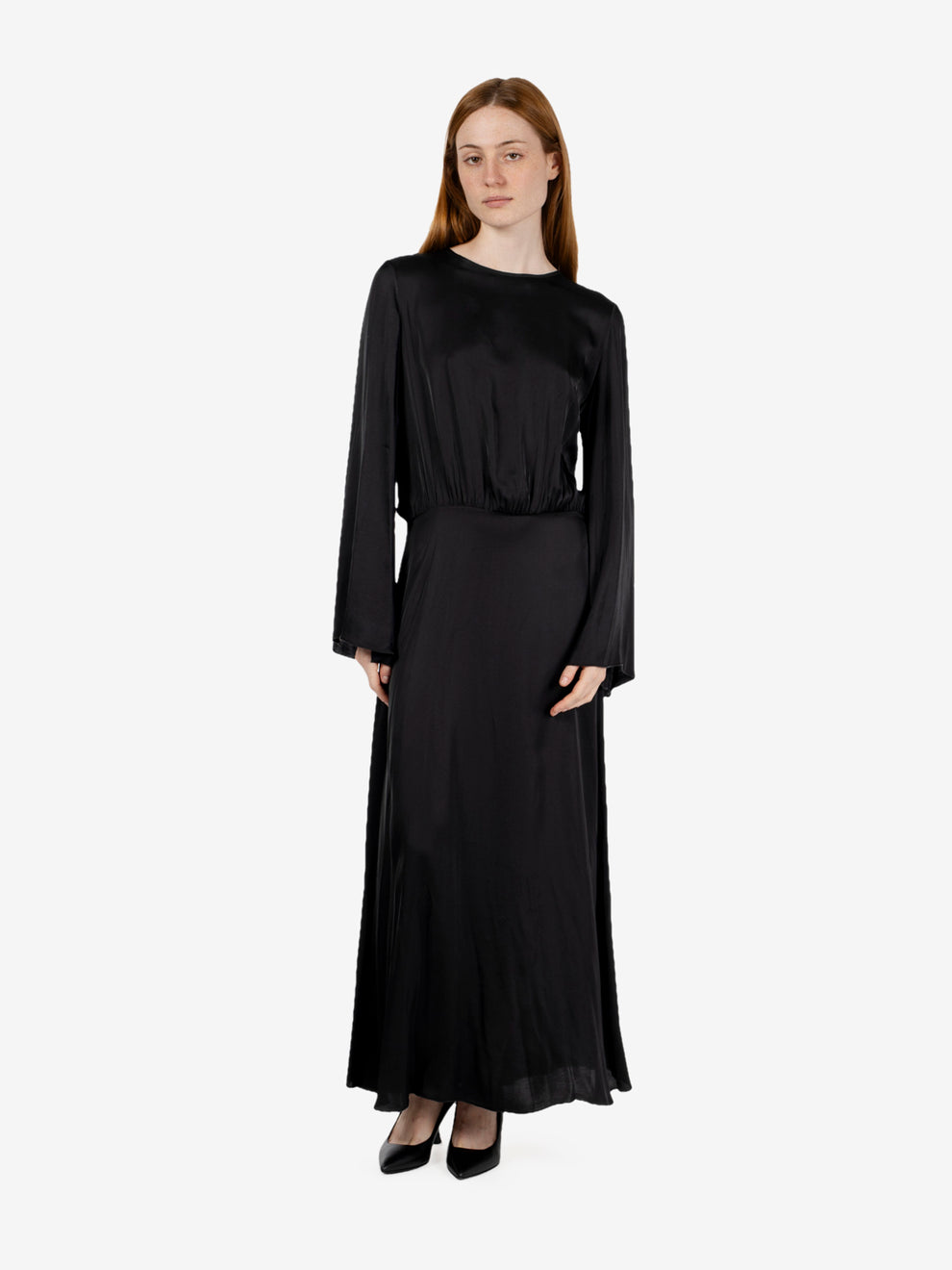 Abito lungo satin nero
