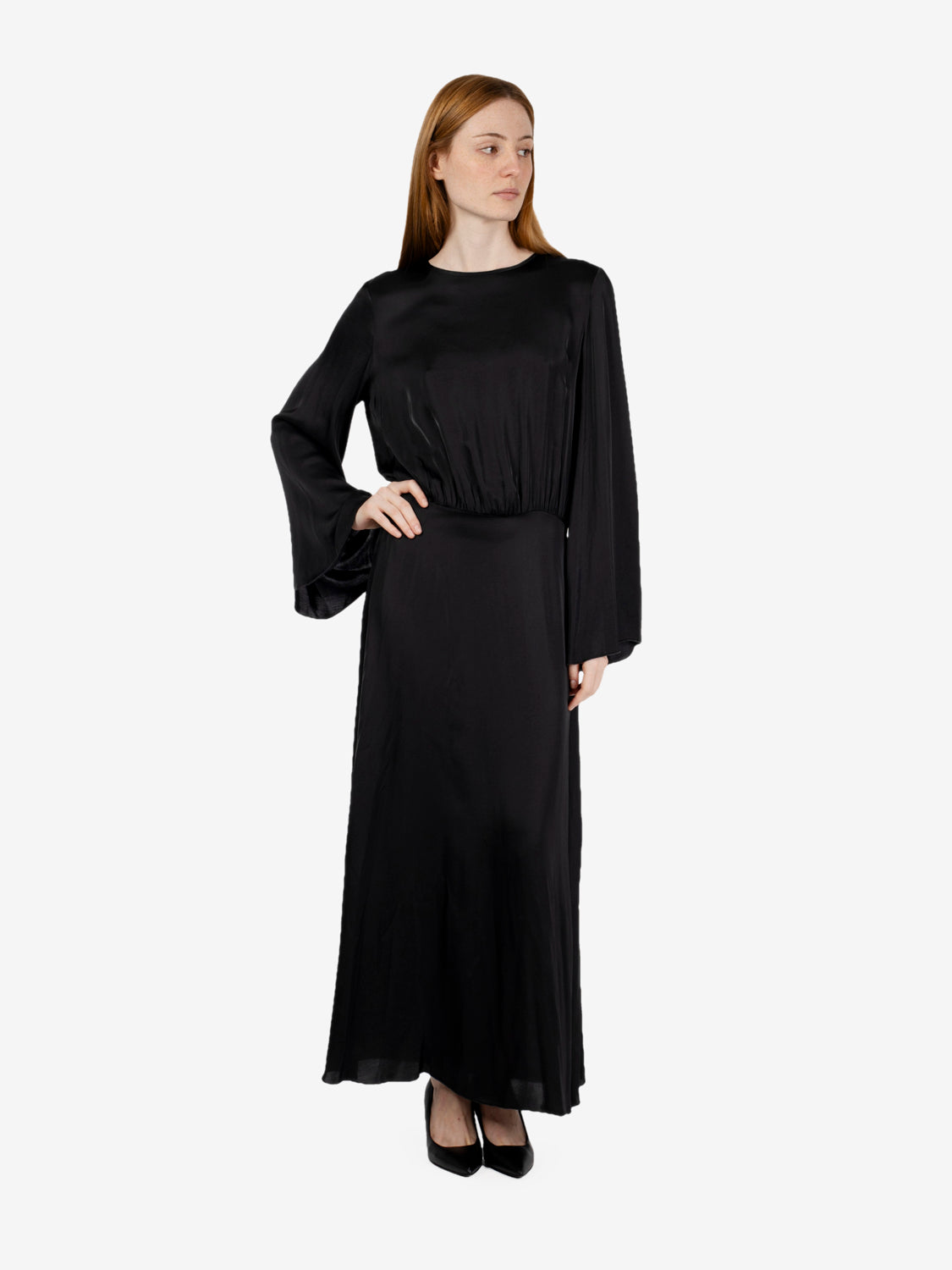 Abito lungo satin nero