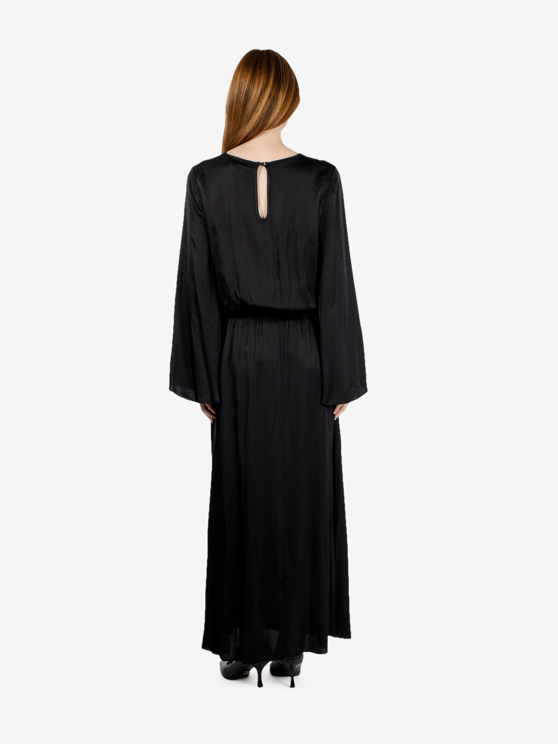 Abito lungo satin nero