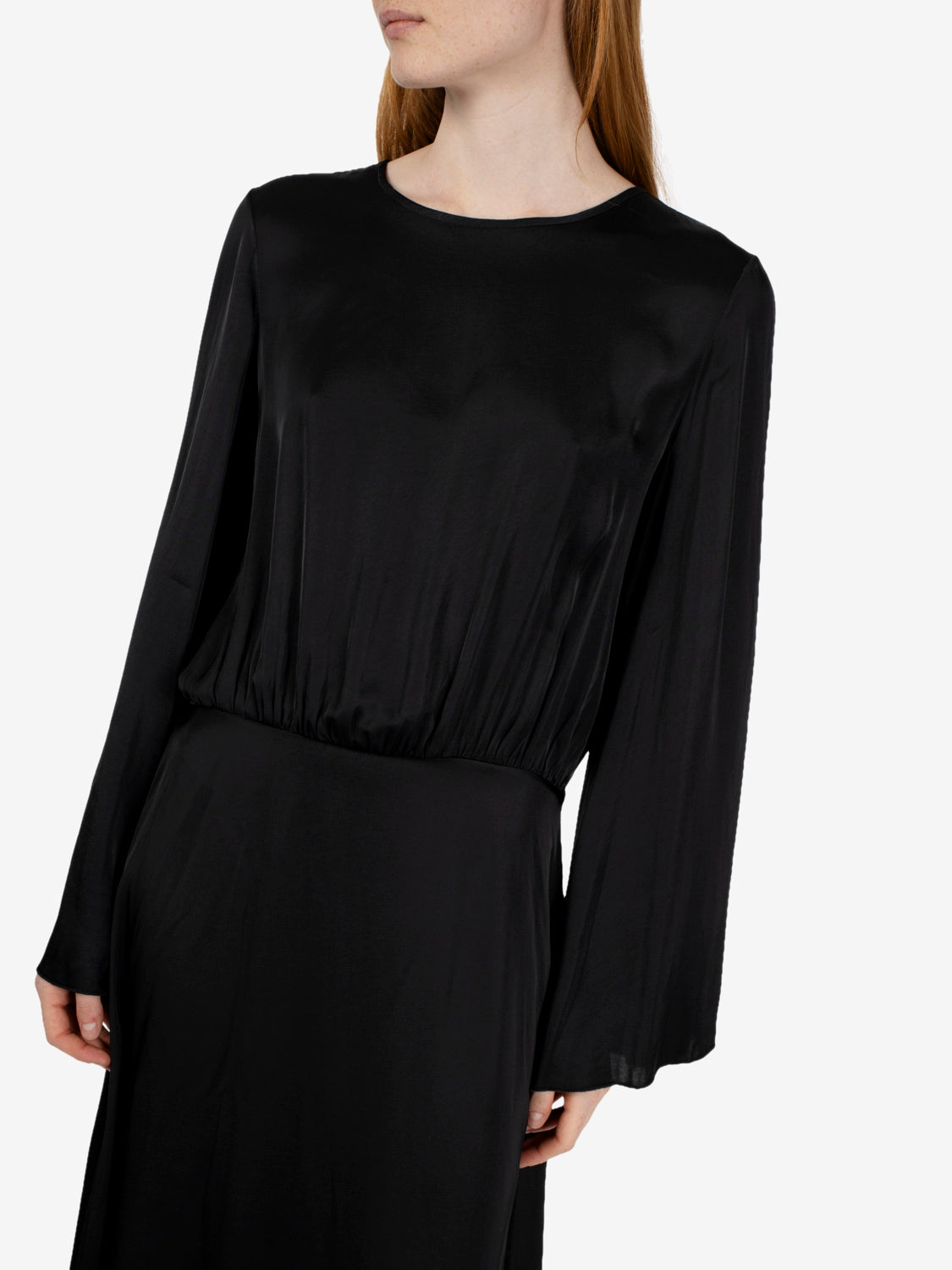 Abito lungo satin nero