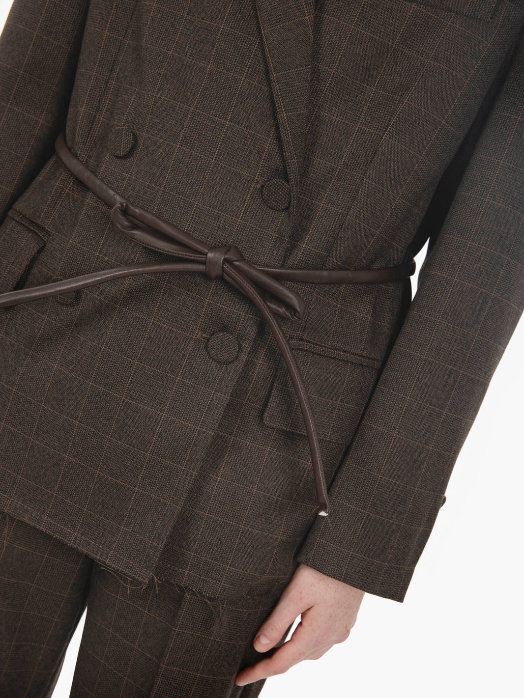 Blazer check con cintura moro