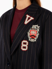 VICOLO - Blazer college gessato blu / cammello