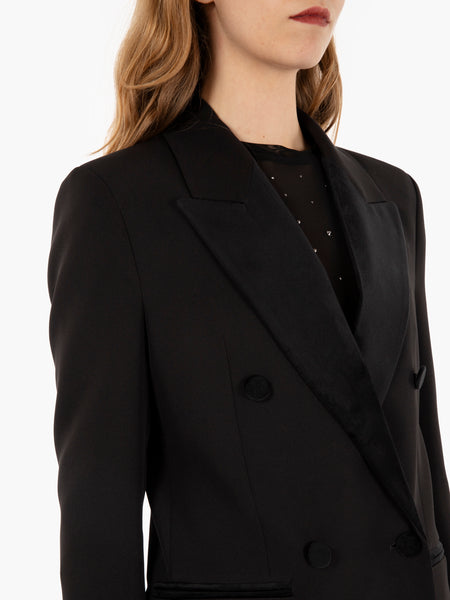 Blazer con dettagli in velluto nero