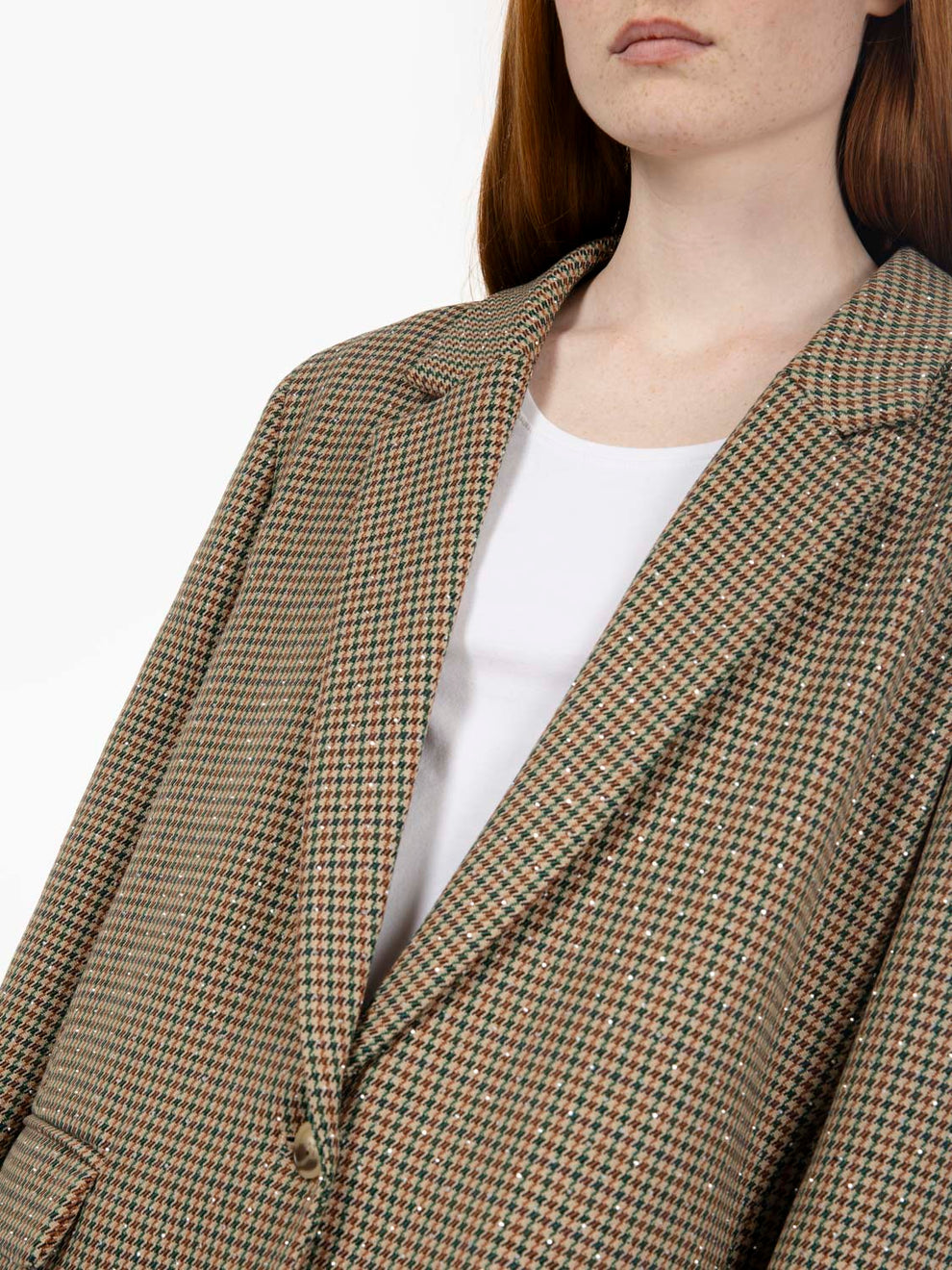 Blazer con strass pied de poule multicolor