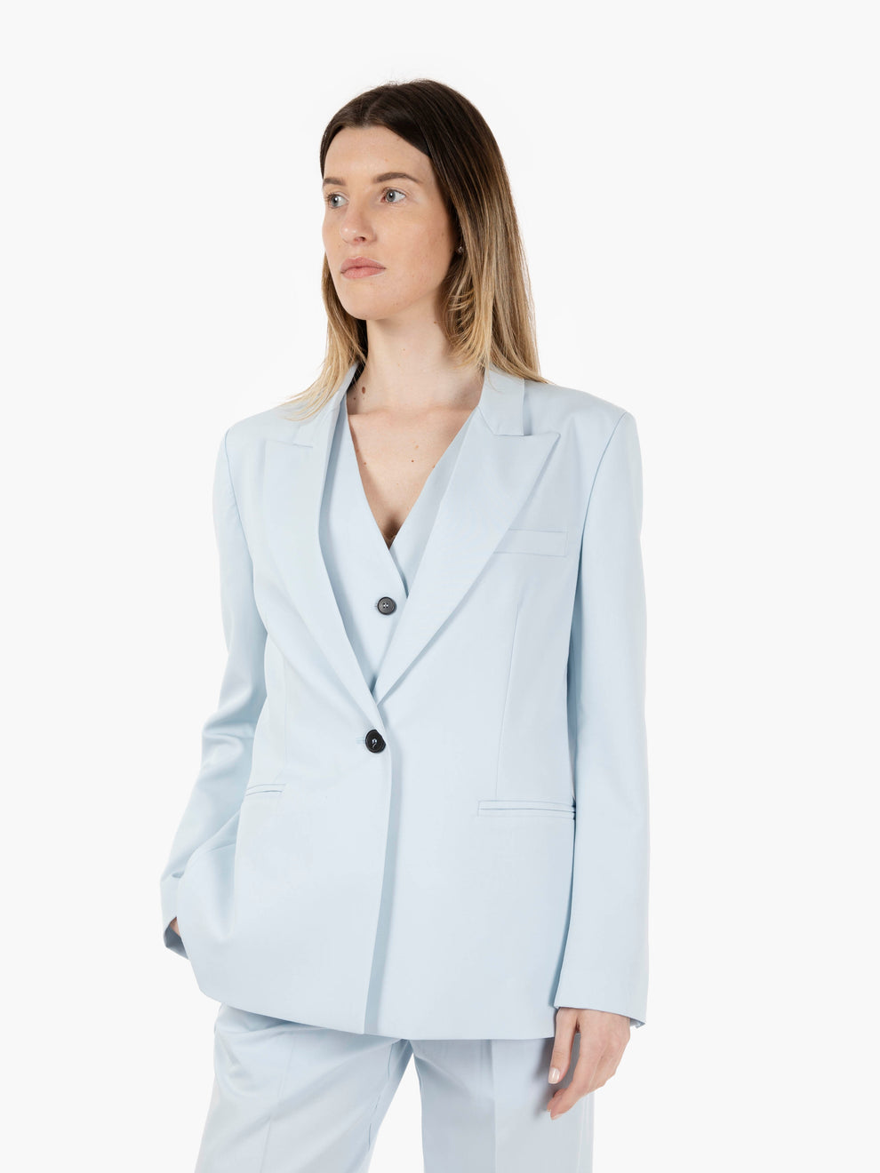 Blazer monopetto azzurro